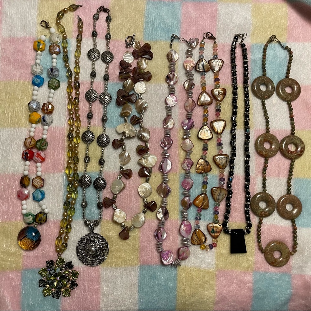 Vintage Hand Crafted Vibrant Beaded Necklace Collection